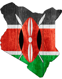 Banderas África Kenia Mapa 