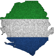 Flags Africa Sierra Leone Map 