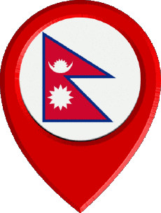 Fahnen Asien Nepal Standort-Pin 