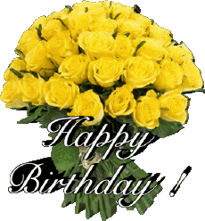 Messages English Happy Birthday Floral Transparent Background 015 