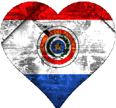 Drapeaux Amériques Paraguay Coeur 