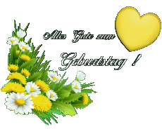 Messages German Alles Gute zum Geburtstag Blumen Transparent Background 010 