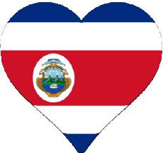 Flags America Costa Rica Heart 