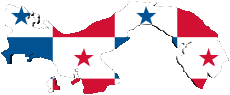 Bandiere America Panama Carta Geografica 