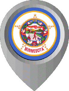 Flags America U.S.A - States Minnesota Location Pin 