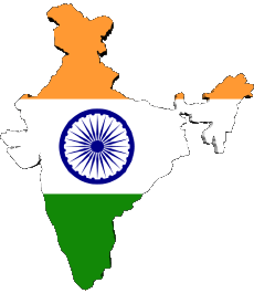 Banderas Asia India Mapa 