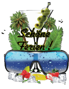 Mensajes Alemán Schöne Ferien Fondo transparente 20 