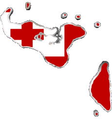Fahnen Ozeanien Tonga Karte 