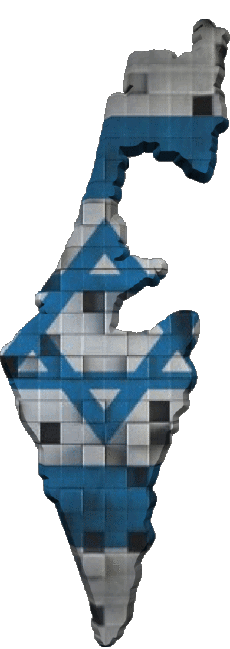 Fahnen Asien Israel Karte 