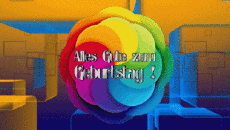 Mensajes Alemán Alles Gute zum Geburtstag Zusammenfassung - geometrisch Fondo animado 002 