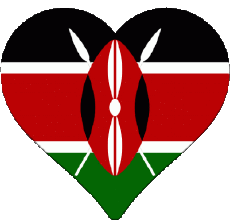 Drapeaux Afrique Kenya Coeur 