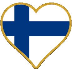 Banderas Europa Finlandia Corazón 