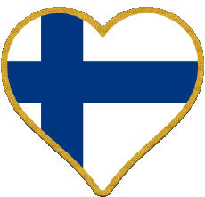 Drapeaux Europe Finlande Coeur 
