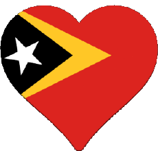 Bandiere Asia Timor Est Cuore 