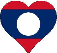 Drapeaux Asie Laos Coeur 