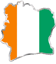 Flags Africa Ivory Coast Map 