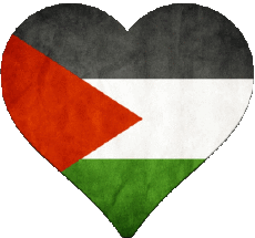 Banderas Asia Palestina Corazón 