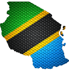 Drapeaux Afrique Tanzanie Carte 
