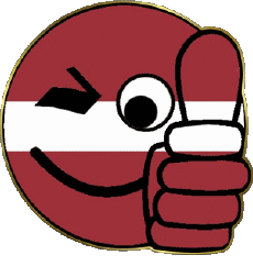 Fahnen Europa Lettland Smiley - OK 