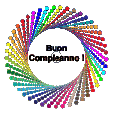 Messagi Italiano Buon Compleanno Astratto - Geometrico Sfondo trasparente 002 