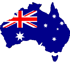 Bandiere Oceania Australia Carta Geografica 