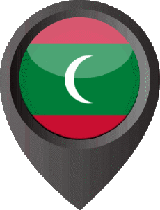 Fahnen Asien Malediven Standort-Pin 