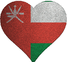 Drapeaux Asie Oman Coeur 