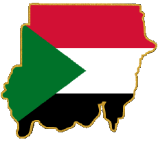 Bandiere Africa Sudan Carta Geografica 