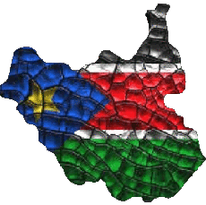 Fahnen Afrika Südsudan Karte 