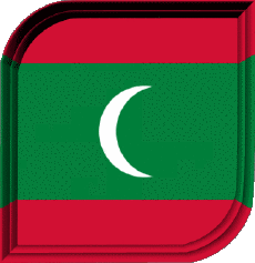 Drapeaux Asie Maldives Carré 