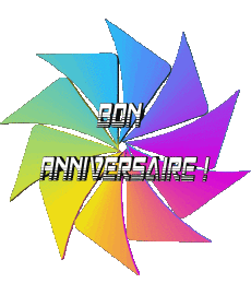 Nachrichten Französisch Bon Anniversaire Abstrait - Géométrique Transparenter Hintergrund 016 