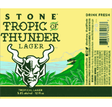 Tropic of thunder lager-Drinks Beers USA Stone Brewing co Tropic of thunder lager