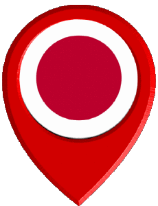 Fahnen Asien Japan Standort-Pin 