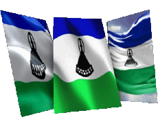 Fahnen Afrika Lesotho Form 01 