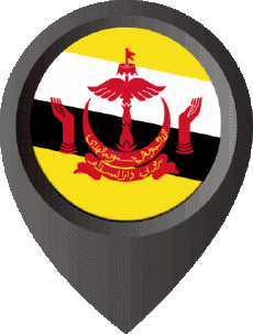 Flags Asia Brunei Location Pin 