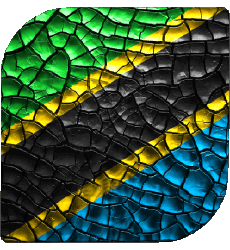 Drapeaux Afrique Tanzanie Carré 