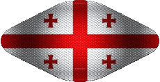 Drapeaux Asie Géorgie Ovale 02 