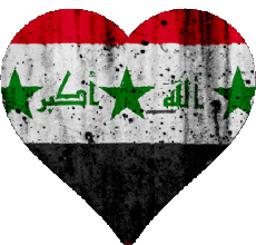 Banderas Asia Iraq Corazón 