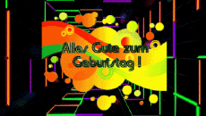 Messages Allemand Alles Gute zum Geburtstag Zusammenfassung - geometrisch Fond Animé 001 