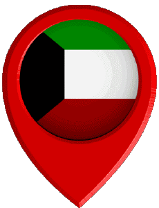 Flags Asia Kuwait Location Pin 