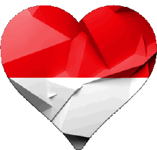 Flags Europe Monaco Heart 