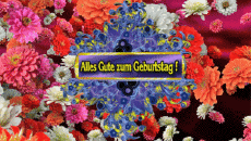 Messages German Alles Gute zum Geburtstag Blumen Animated Background 004 