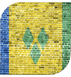 Flags America Saint Vincent and the Grenadines Square 