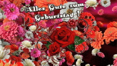 Messagi Tedesco Alles Gute zum Geburtstag Blumen Sfondo animato 004 