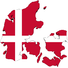 Banderas Europa Dinamarca Mapa 