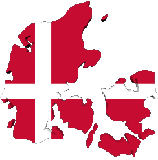 Flags Europe Denmark Map 