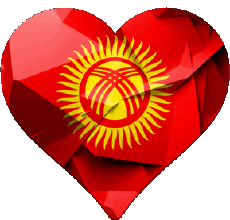 Flags Asia Kyrgyzstan Heart 