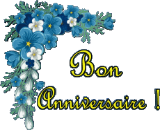 Nachrichten Französisch Bon Anniversaire Floral Transparenter Hintergrund 002 