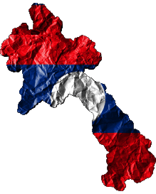 Banderas Asia Laos Mapa 
