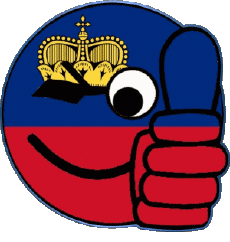 Fahnen Europa Liechtenstein Smiley - OK 